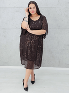 Sukienka cekinowa z połyskiem Stylowa XL