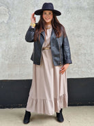 Sukienka długa,  hiszpanka z falbanką - dwa kolory Stylowa XL