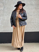 Sukienka długa,  hiszpanka z falbanką - dwa kolory Stylowa XL