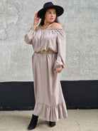 Sukienka długa,  hiszpanka z falbanką - dwa kolory Stylowa XL