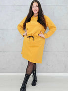 Sukienka dresowa z wiązaniem w talii – moda dla kobiet plus size Stylowa XL