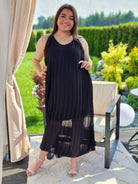 Sukienka elegancka czarna plisowana Stylowa XL