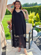 Sukienka elegancka czarna plisowana Stylowa XL