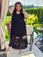 Sukienka elegancka czarna plisowana Stylowa XL