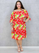 Sukienka hiszpanka midi z wiązanymi rękawami i kwiatowym printem Stylowa XL