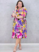 Sukienka hiszpanka midi z wiązanymi rękawami i kwiatowym printem Stylowa XL