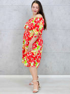 Sukienka hiszpanka midi z wiązanymi rękawami i kwiatowym printem Stylowa XL
