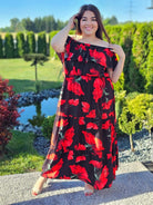 Sukienka hiszpanka w czerwone maki Stylowa XL