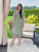 Sukienka hiszpanka z falbanką- zielona Stylowa XL