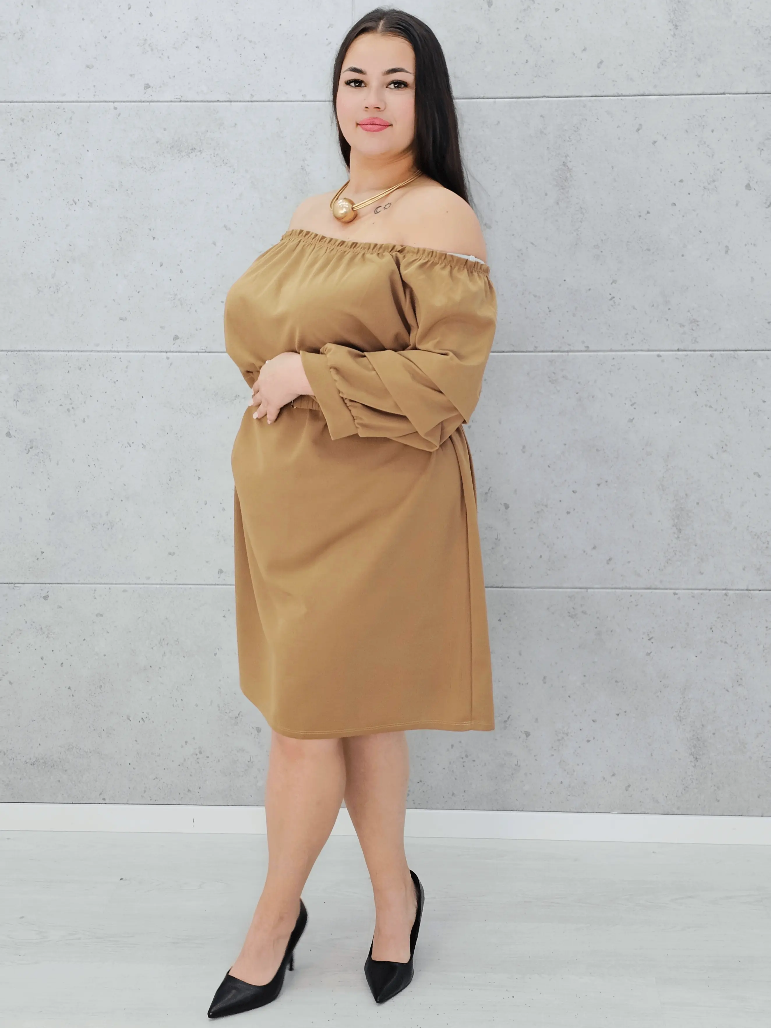 Sukienka hiszpanka z paskiem. Stylowa XL