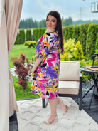 Sukienka hiszpanka z wiązaniami przy rękawie - dwa kolory Stylowa XL