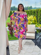 Sukienka hiszpanka z wiązaniami przy rękawie - dwa kolory Stylowa XL