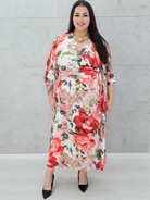 Sukienka kopertowa w kwiaty Stylowa XL