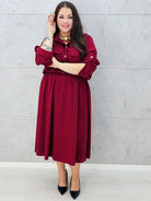 Sukienka koszulowa midi plus size z kieszeniami Stylowa XL