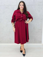 Sukienka koszulowa midi plus size z kieszeniami Stylowa XL