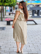 Sukienka lniana z odcięciem pod biustem Stylowa XL