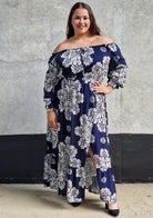 Sukienka maxi hiszpanka z rozcięciem Stylowa XL