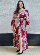 Sukienka maxi hiszpanka z rozcięciem Stylowa XL