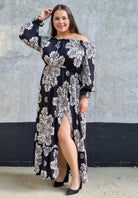 Sukienka maxi hiszpanka z rozcięciem Stylowa XL