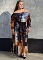 Sukienka maxi hiszpanka z rozcięciem Stylowa XL