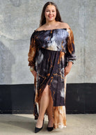 Sukienka maxi hiszpanka z rozcięciem Stylowa XL