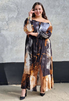 Sukienka maxi hiszpanka z rozcięciem Stylowa XL