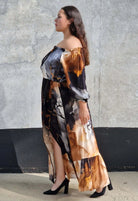 Sukienka maxi hiszpanka z rozcięciem Stylowa XL