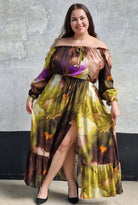 Sukienka maxi hiszpanka z rozcięciem Stylowa XL