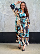 Sukienka maxi plus size w kwiatowy wzór-wygodna i kobieca Stylowa XL