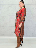 Sukienka maxi w etniczny wzór – elegancka sukienka plus size dla kobiet XXL Stylowa XL