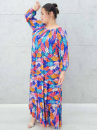 Sukienka maxi w kolorowy print Stylowa XL