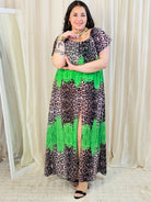 Sukienka maxi w stylu boho z wzorem zwierzęcym - w kilku kolorach Stylowa XL