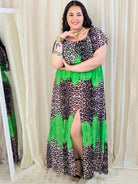 Sukienka maxi w stylu boho z wzorem zwierzęcym - w kilku kolorach Stylowa XL