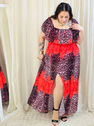 Sukienka maxi w stylu boho z wzorem zwierzęcym - w kilku kolorach Stylowa XL