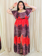 Sukienka maxi w stylu boho z wzorem zwierzęcym - w kilku kolorach Stylowa XL