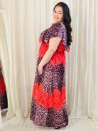 Sukienka maxi w stylu boho z wzorem zwierzęcym - w kilku kolorach Stylowa XL