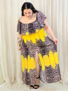 Sukienka maxi w stylu boho z wzorem zwierzęcym - w kilku kolorach Stylowa XL