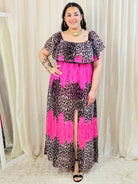 Sukienka maxi w stylu boho z wzorem zwierzęcym - w kilku kolorach Stylowa XL