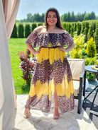 Sukienka maxi w stylu boho z wzorem zwierzęcym - w kilku kolorach Stylowa XL