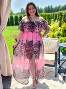 Sukienka maxi w stylu boho z wzorem zwierzęcym - w kilku kolorach Stylowa XL