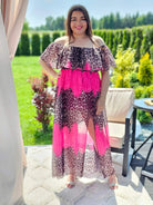 Sukienka maxi w stylu boho z wzorem zwierzęcym - w kilku kolorach Stylowa XL