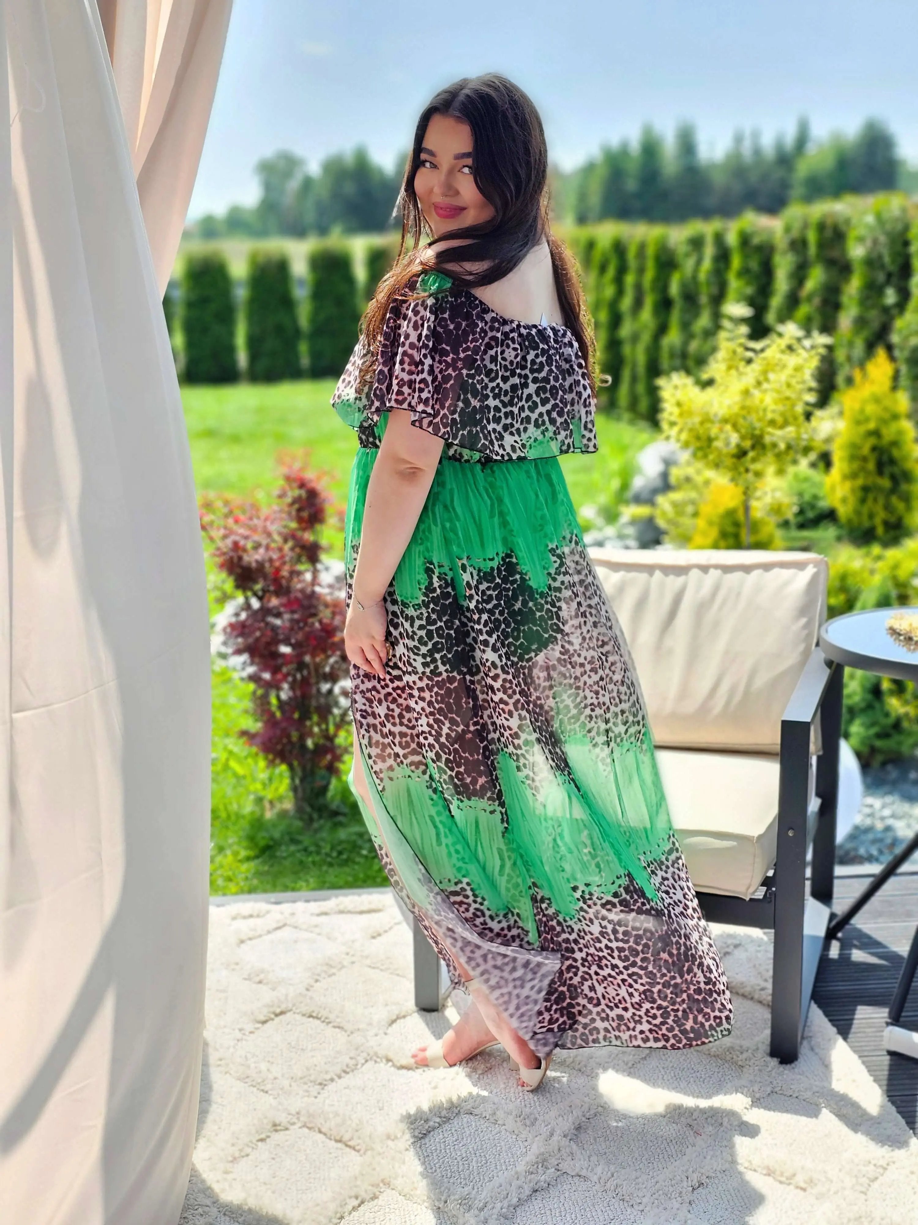 Sukienka maxi w stylu boho z wzorem zwierzęcym - w kilku kolorach Stylowa XL