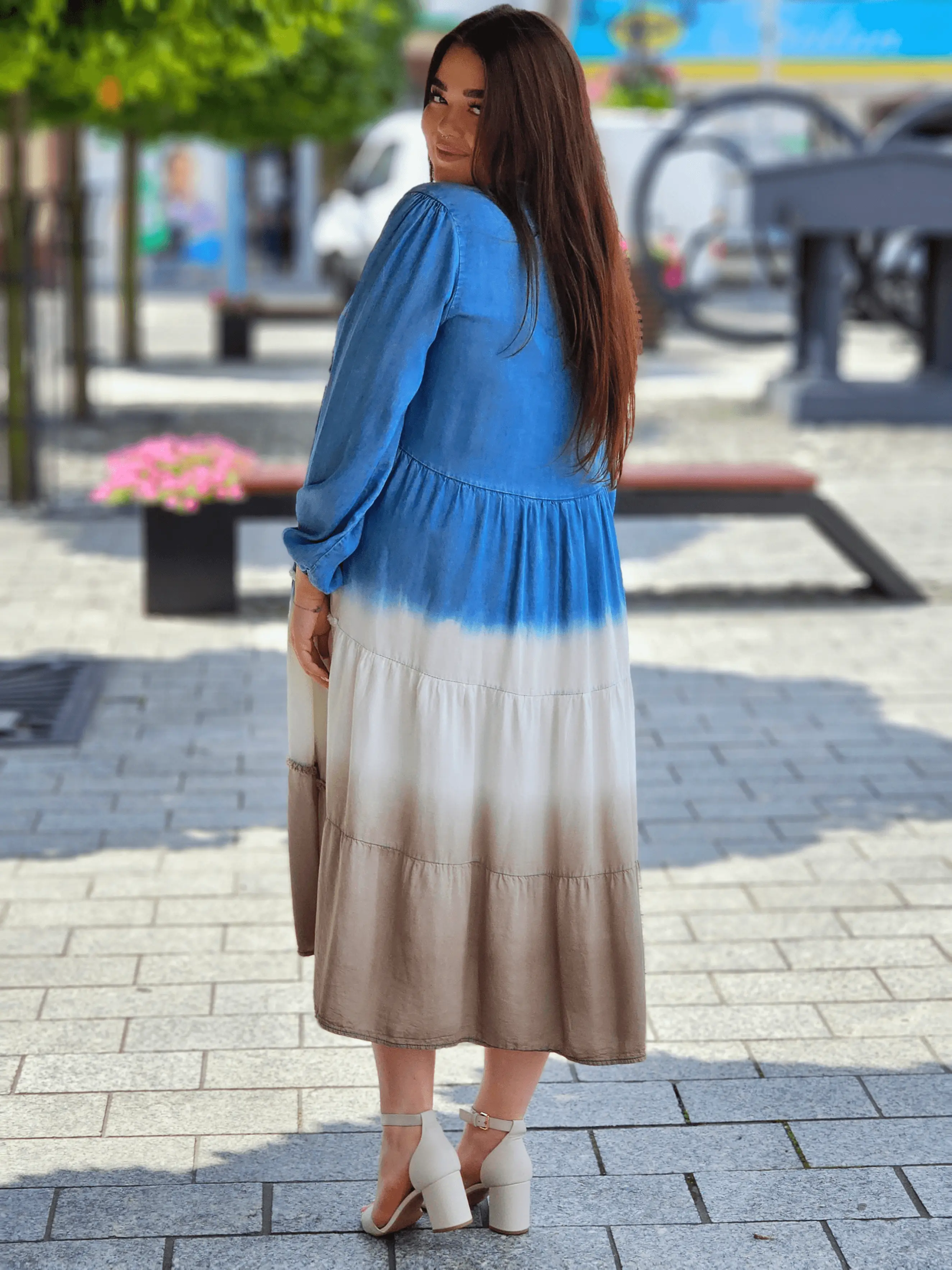 Sukienka maxi w stylu ombre Stylowa XL