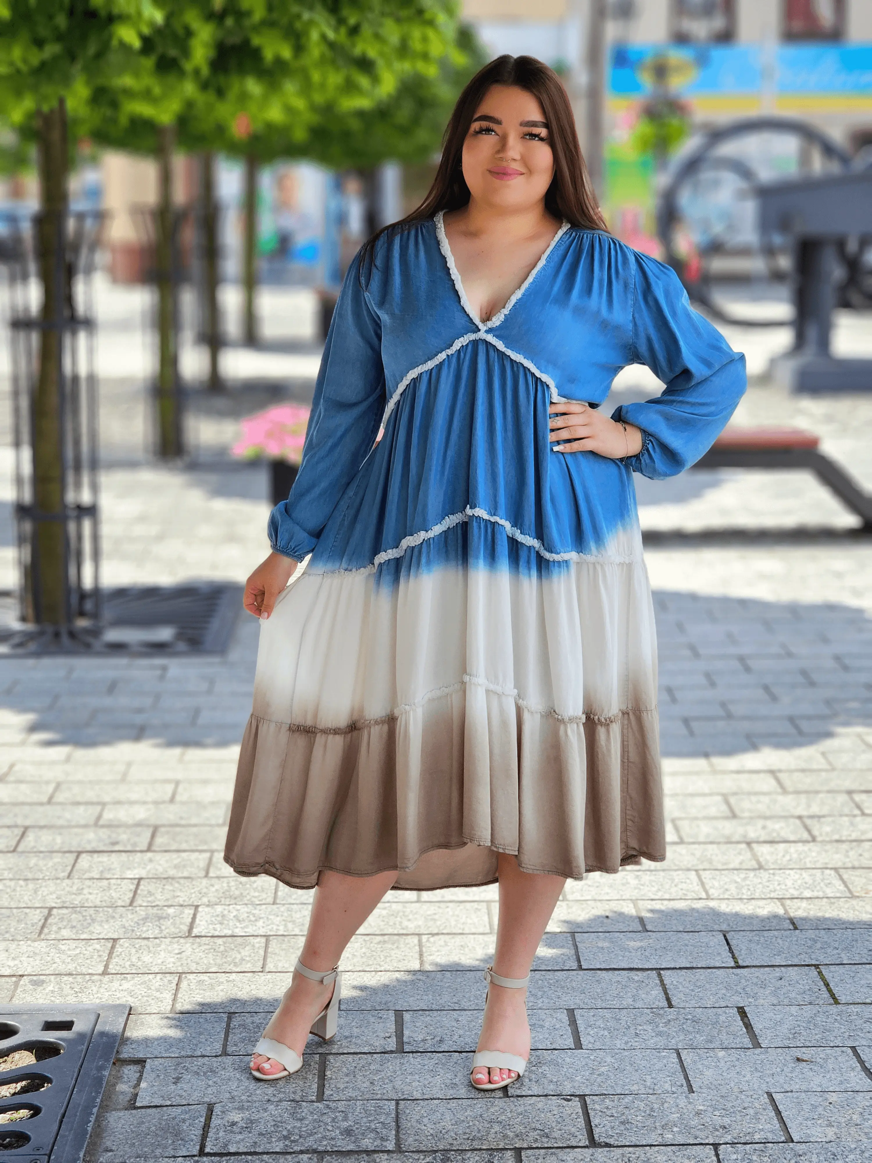 Sukienka maxi w stylu ombre Stylowa XL