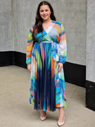 Sukienka maxi z kolorowym printem Stylowa XL