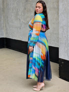 Sukienka maxi z kolorowym printem Stylowa XL