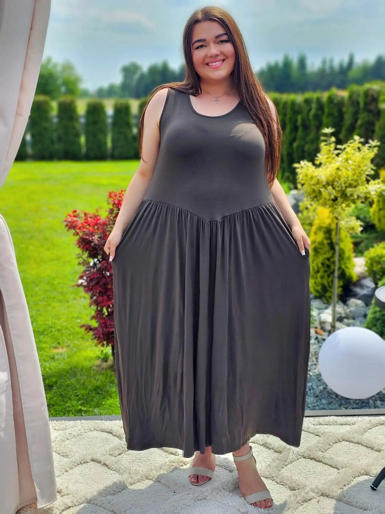 Sukienka maxi z miękkiej wiskozy Stylowa XL