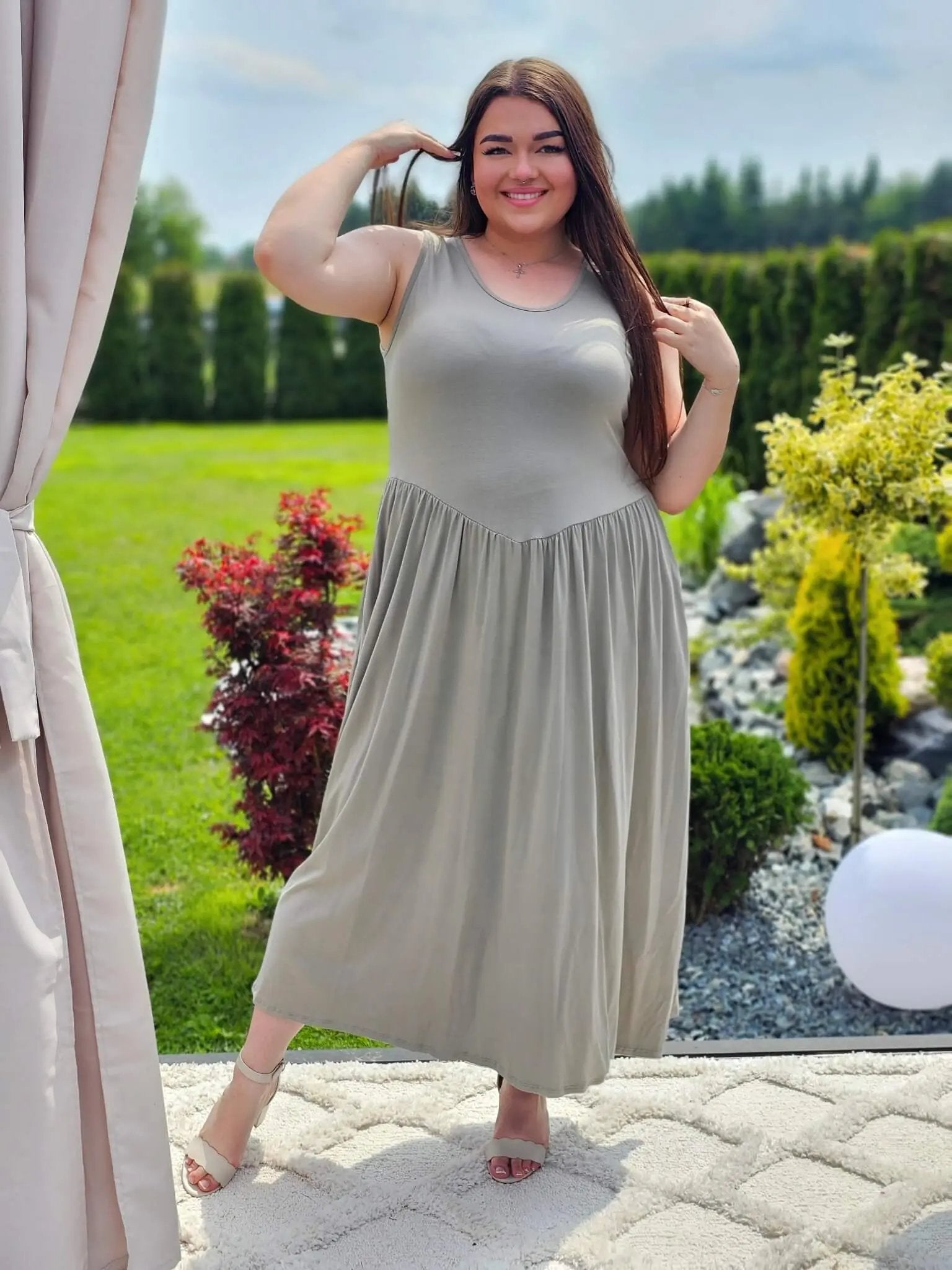 Sukienka maxi z miękkiej wiskozy Stylowa XL