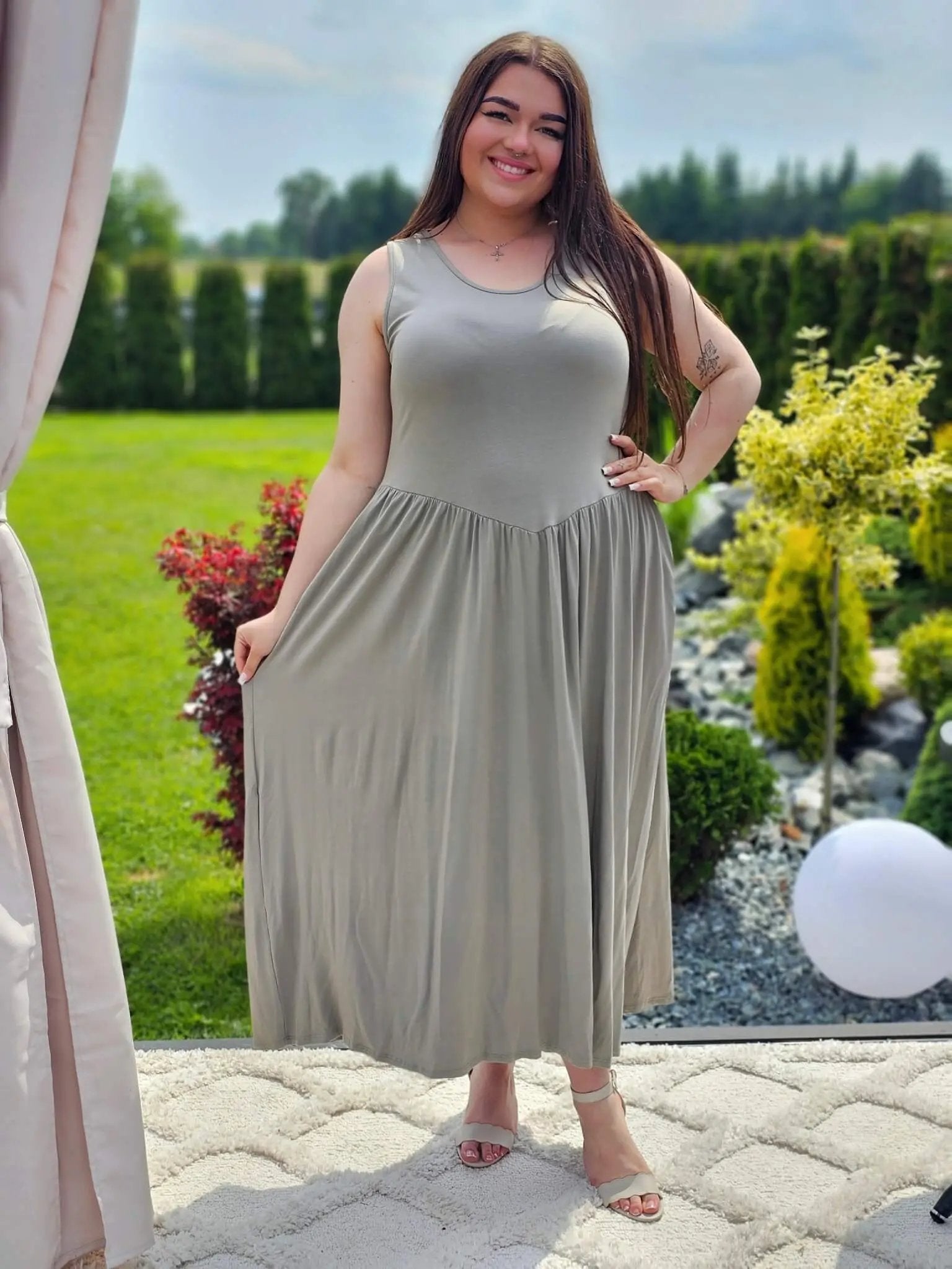 Sukienka maxi z miękkiej wiskozy Stylowa XL