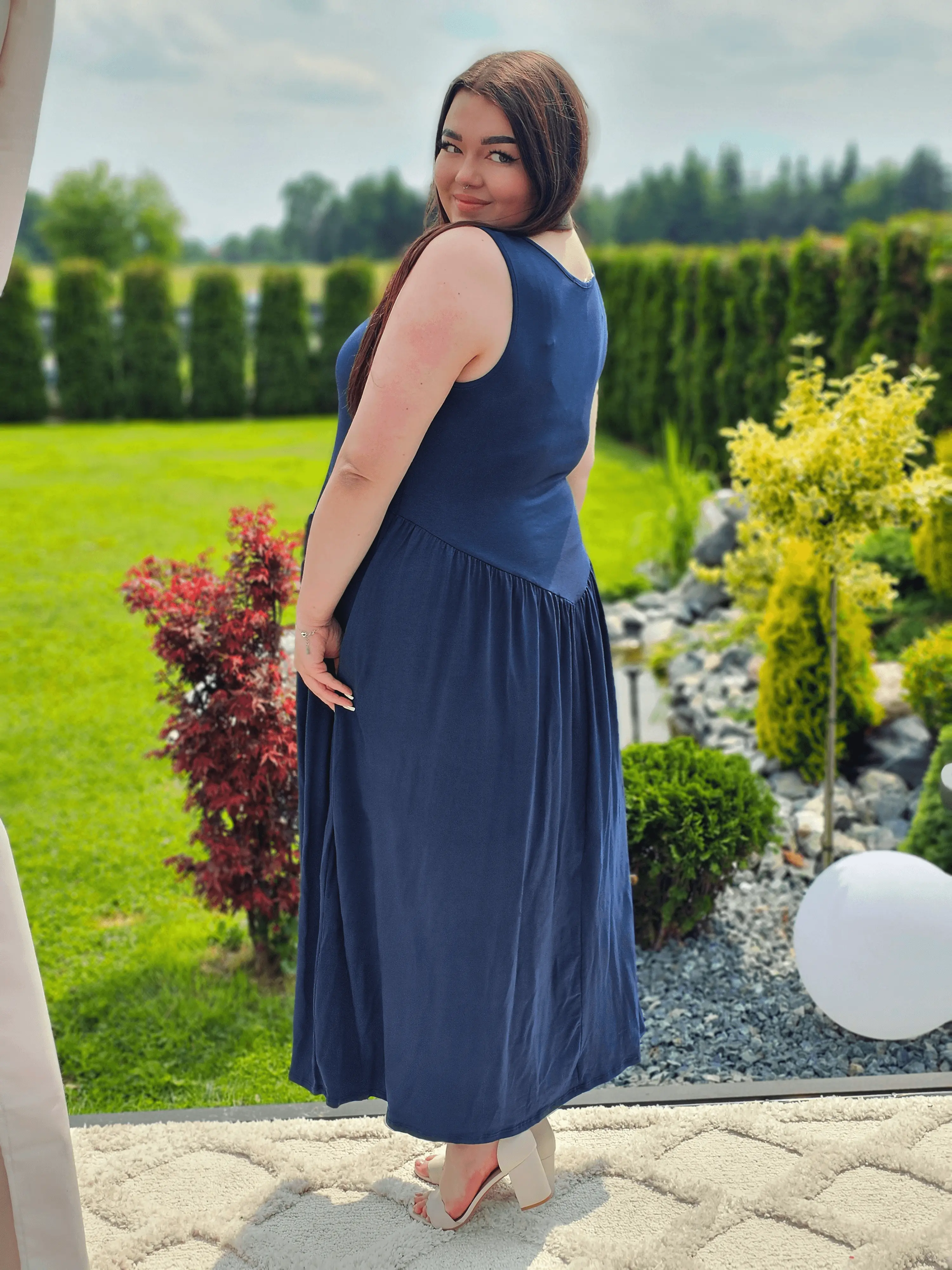 Sukienka maxi z miękkiej wiskozy Stylowa XL